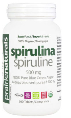 PRAIRIE NATURALS Organic Spirulina 500mg (360 tablets)