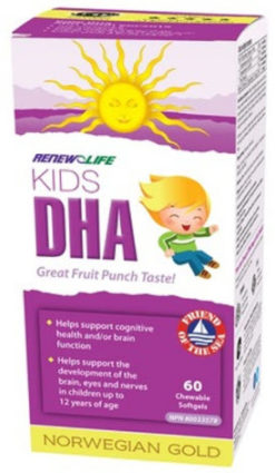 RENEW LIFE Kids DHA Norweigan Gold (60 chewable softgels)